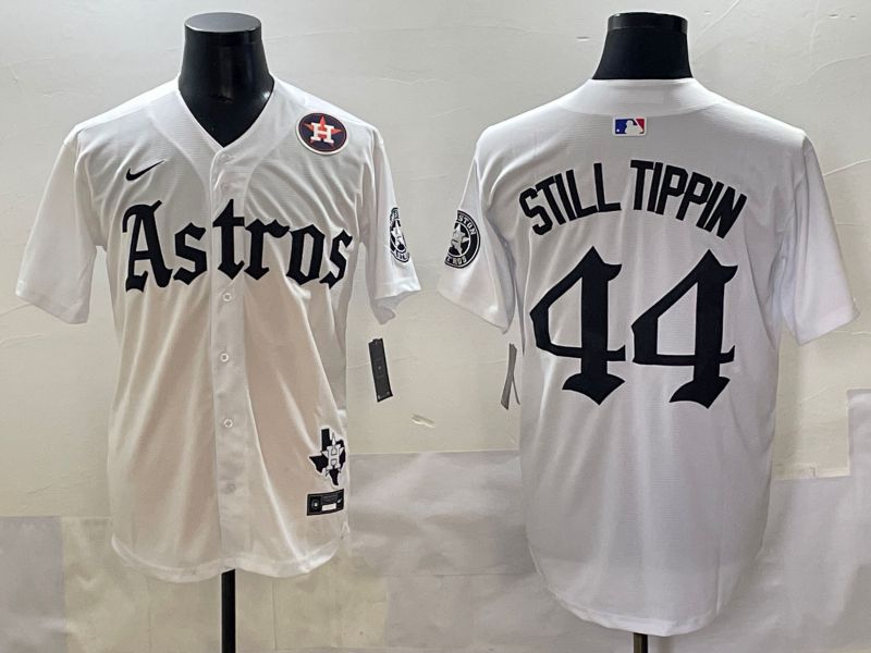 Men 2025 Houston Astros #44 Still Tippin White Five generations Joint Name Nike MLB Jersey style 10